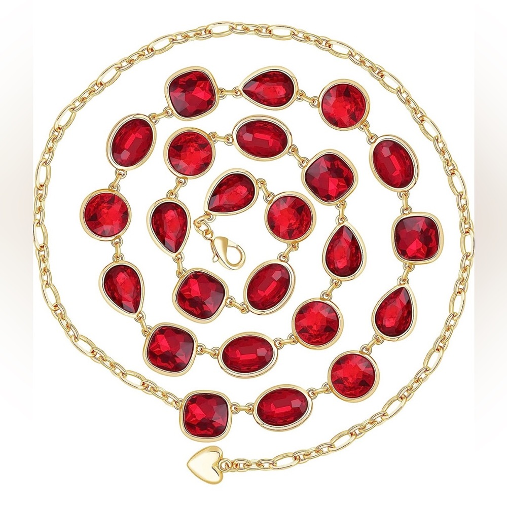 red and gold chain belt